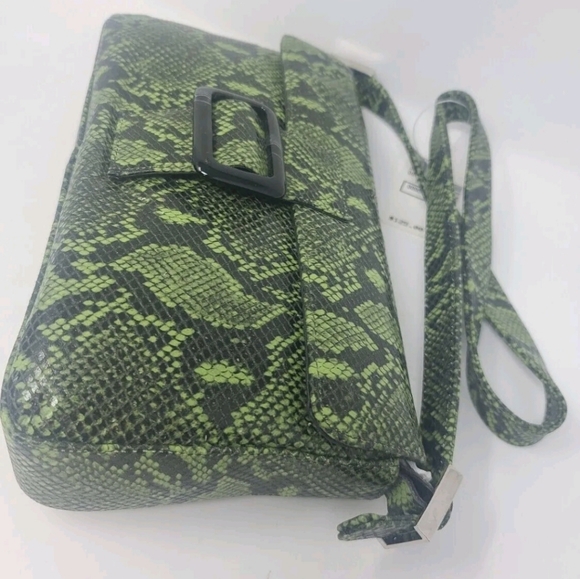 New Vintage Holt Renfrew Made in Canada Purse Leather Animal Print, Green Black - Picture 5 of 12
